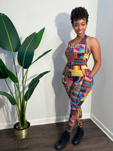 Load image into Gallery viewer, Motherland African Print Fitness Bodysuit- Kente pattern