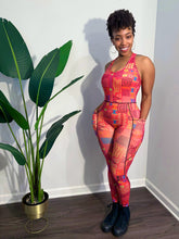 Load image into Gallery viewer, Motherland African Print Fitness Bodysuit- Mud Cloth pattern