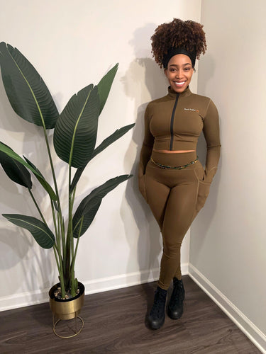 Luxe Cropped Jacket (Olive Green)