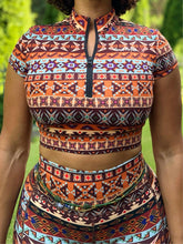 Load image into Gallery viewer, Aztec Queen Fitness Crop Top
