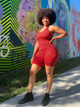 Load image into Gallery viewer, Spot Me Red Leopard Print Romper